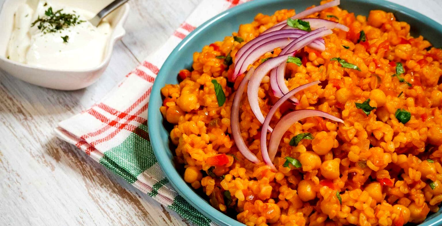 نخود پلوی وگان بدون گوشت | طرز تهیه نخود پلو با نخود فرنگی
